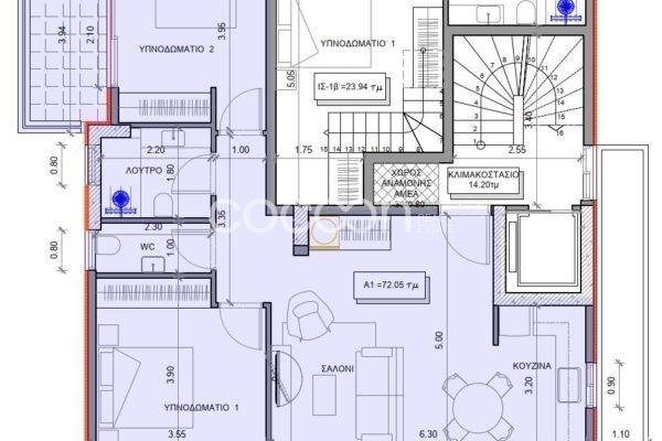 (Προς Πώληση) Κατοικία Διαμέρισμα || Αθήνα Βόρεια/Νέο Ψυχικό - 72 τ.μ, 1 Υ/Δ, 430.000€ 
